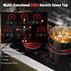 Electric Cooktop 30 In 9000W 5 Burner Hard Wired - Detail view