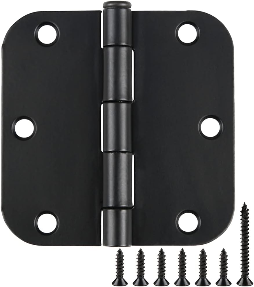 30 Pack Matte Black Door Hinges 3.5 Inch