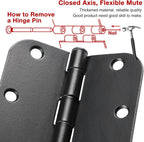30 Pack Matte Black Door Hinges 3.5 Inch - Detail view