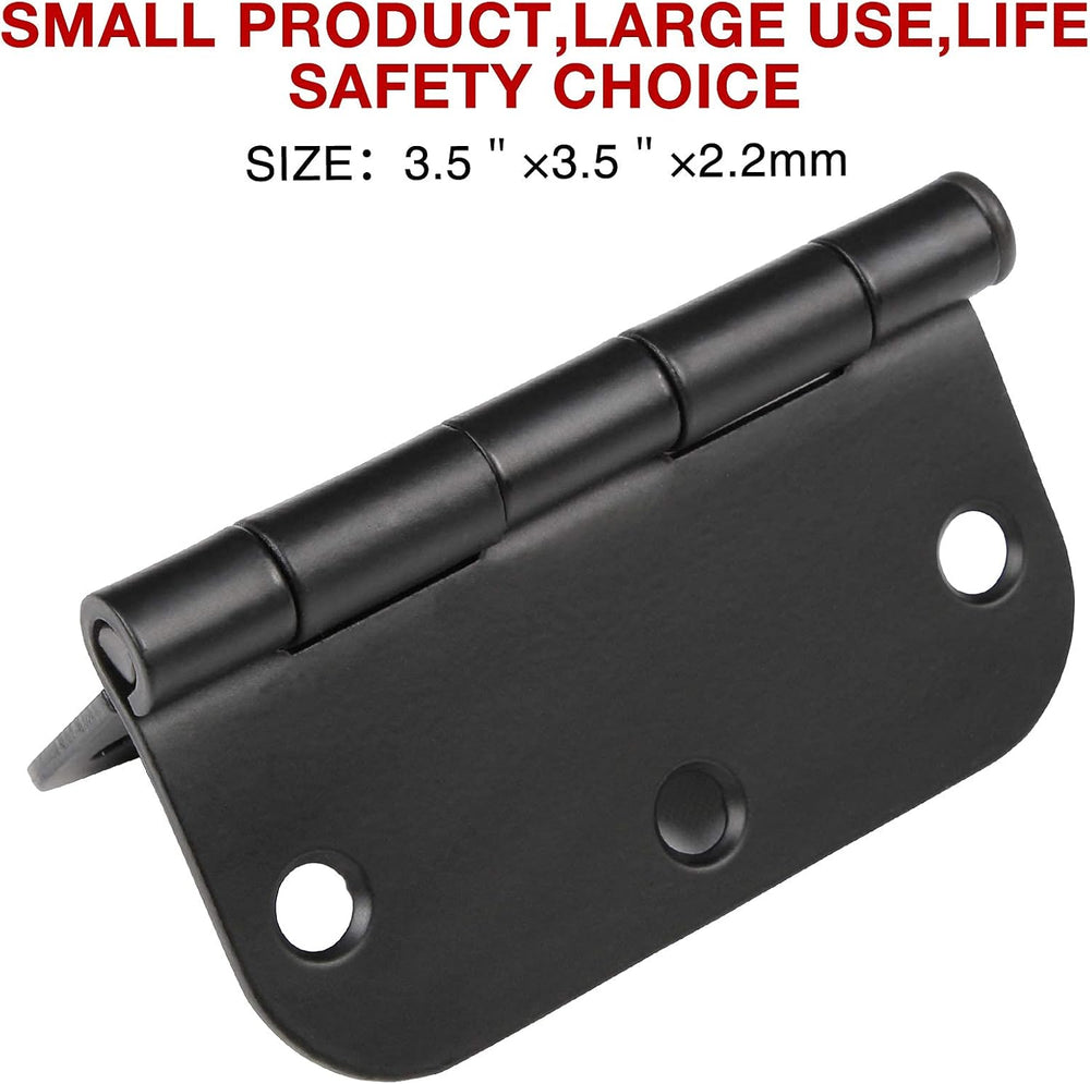 30 Pack Matte Black Door Hinges 3.5 Inch - Alternate angle