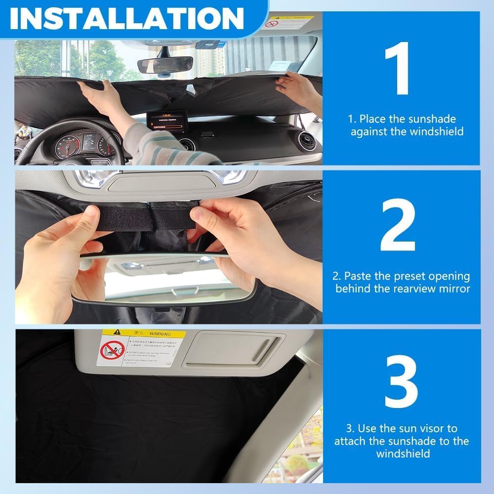 Aokdom Universal Windshield Sunshade - Size reference