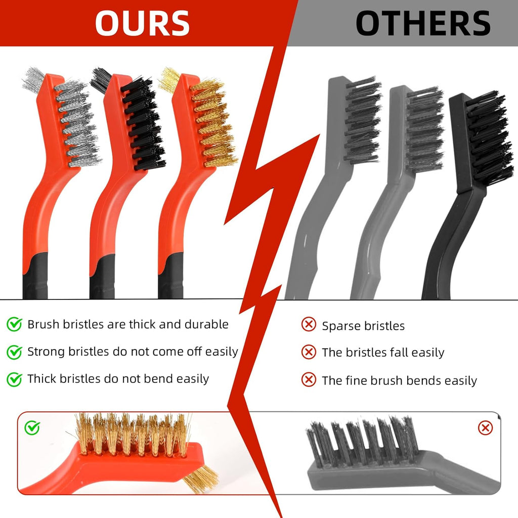 IEGREMAR 3 Pc Wire Brush Set - In use