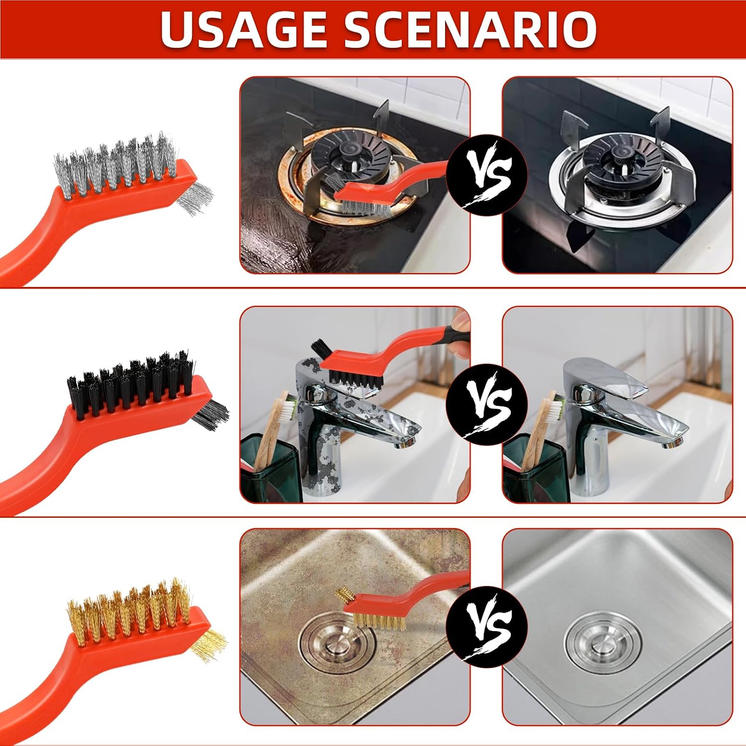 IEGREMAR 3 Pc Wire Brush Set - Packaging