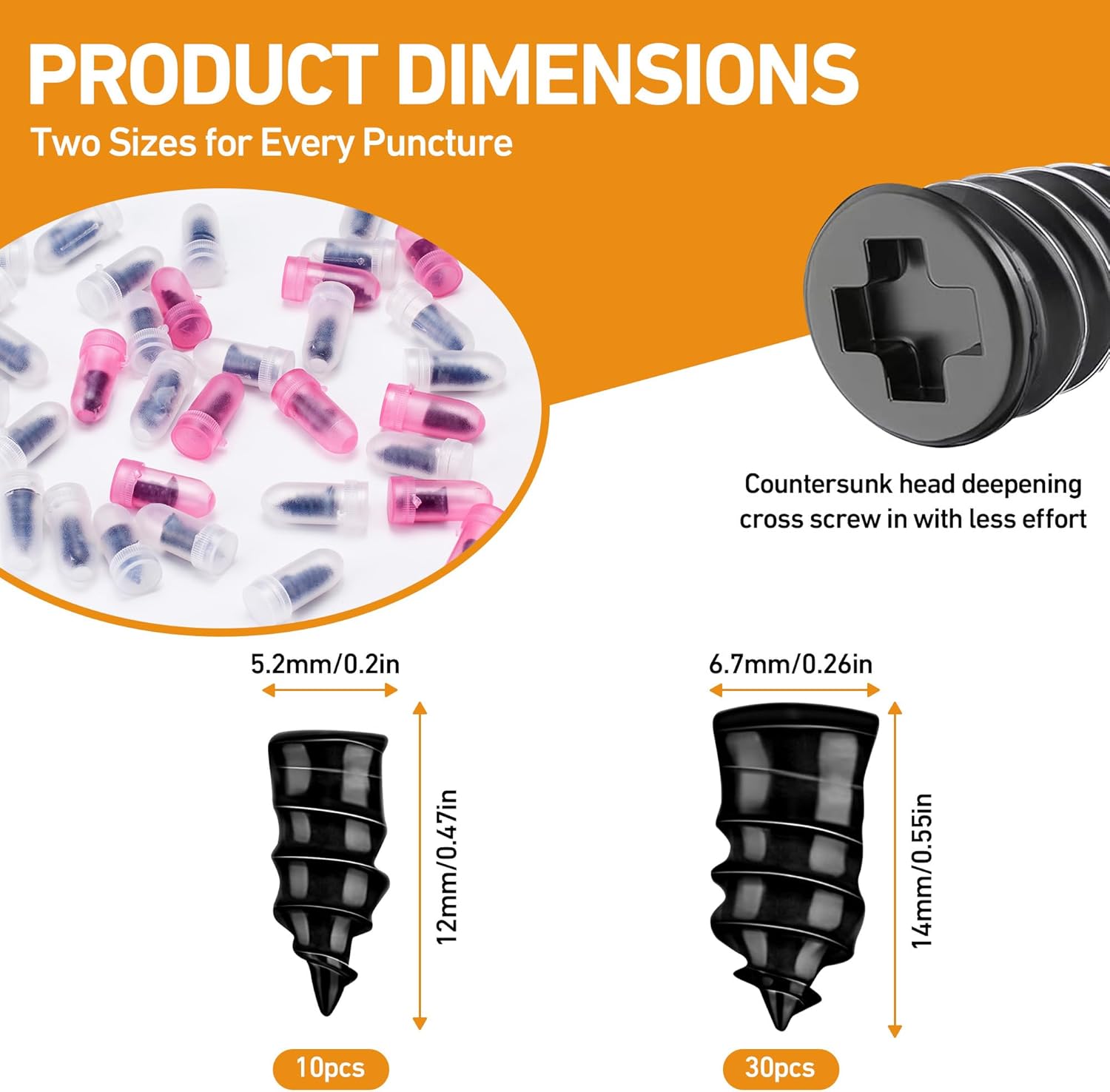 MetFun 40 Pcs Tire Repair Kit - Detail view