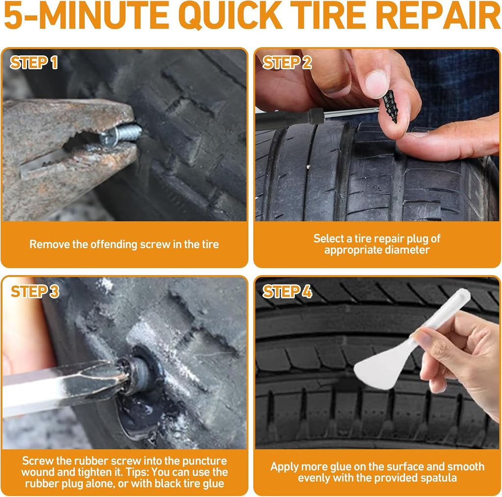 MetFun 40 Pcs Tire Repair Kit - Size reference