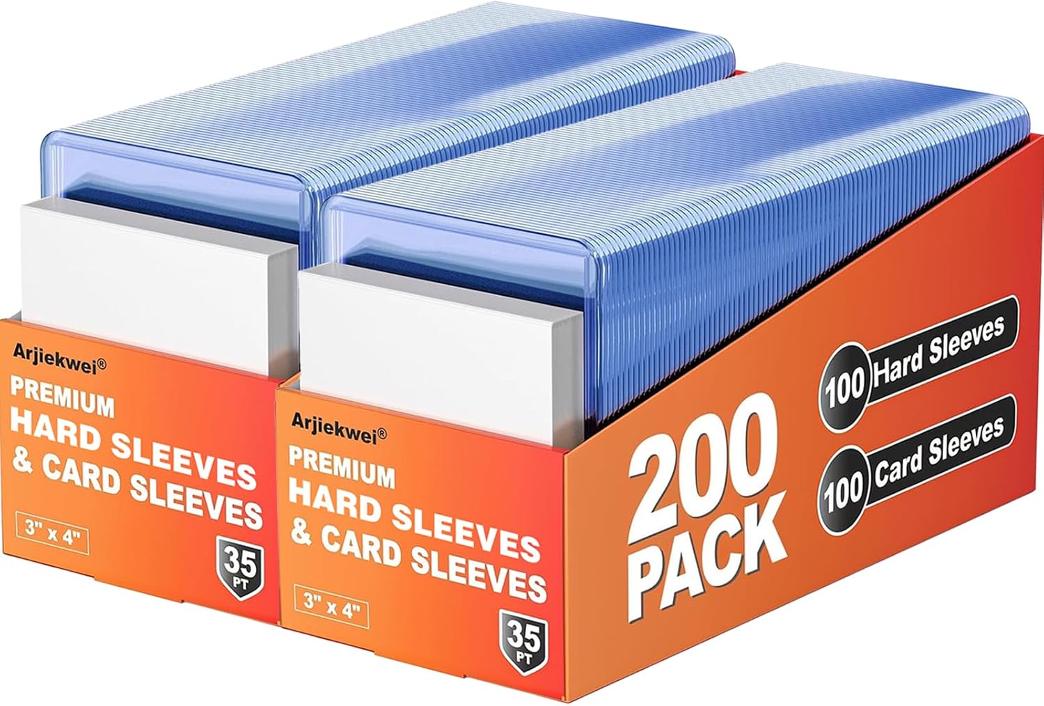 400 Pack Hard Plastic Card Sleeves