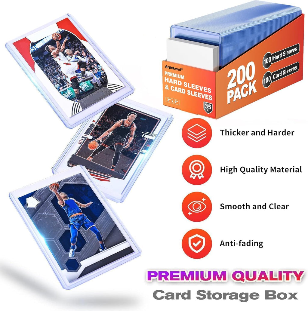 400 Pack Hard Plastic Card Sleeves - Alternate angle