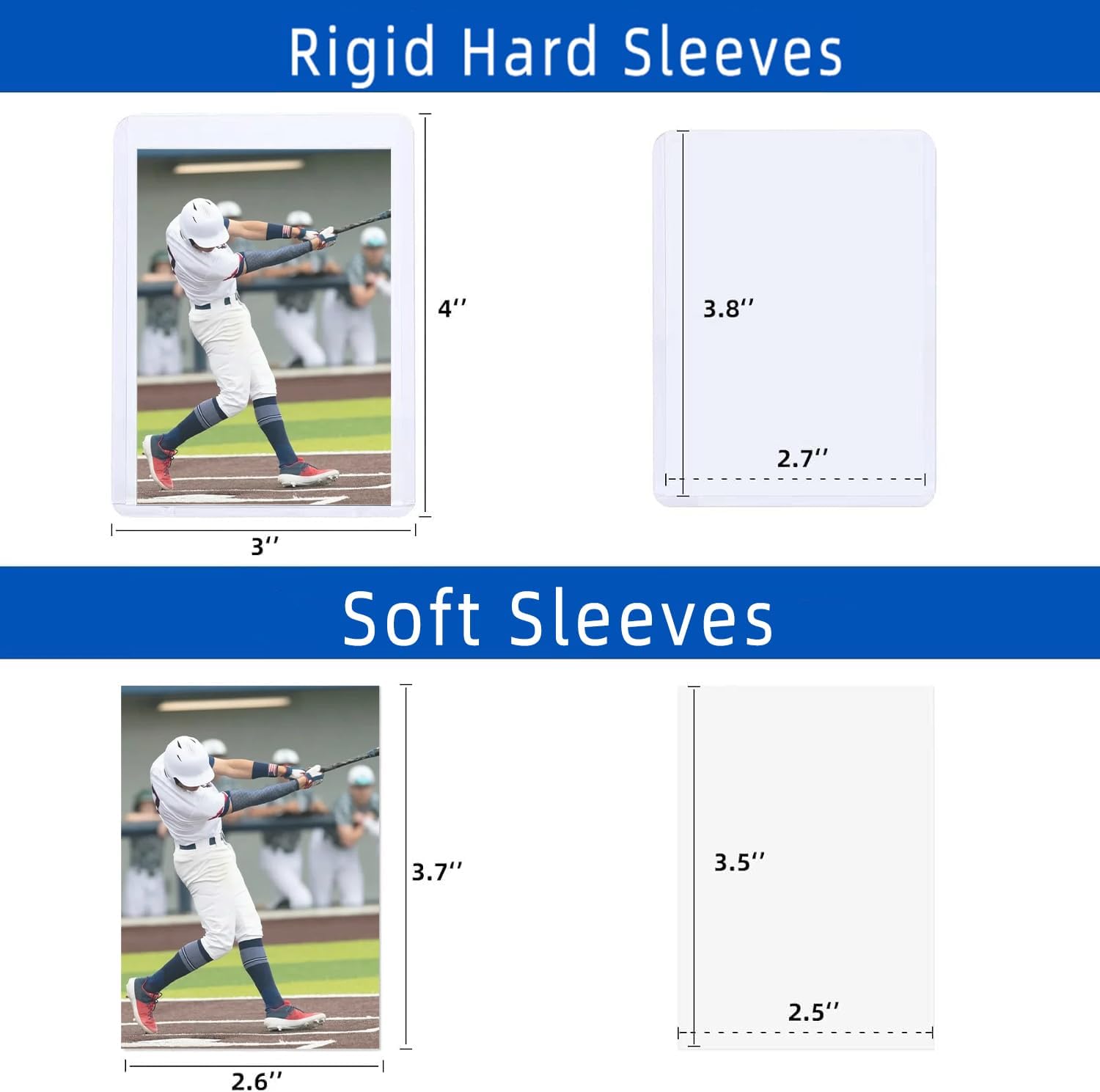 400 Pack Hard Plastic Card Sleeves - Close-up