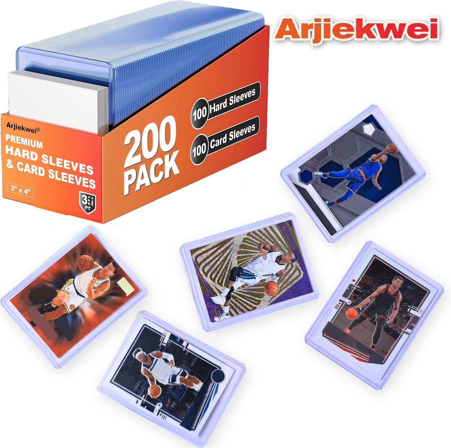 400 Pack Hard Plastic Card Sleeves - Size reference