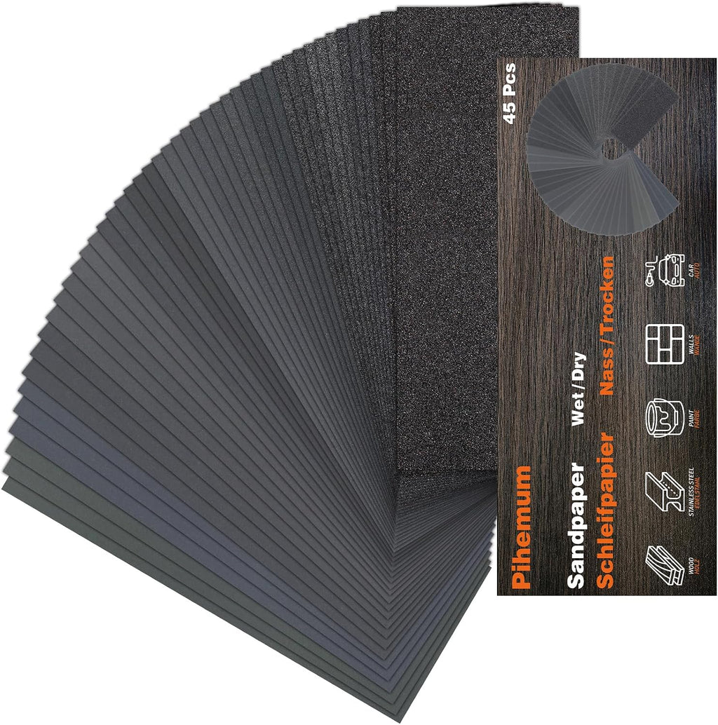 Pihemum 45 Pc Sandpaper Assortment
