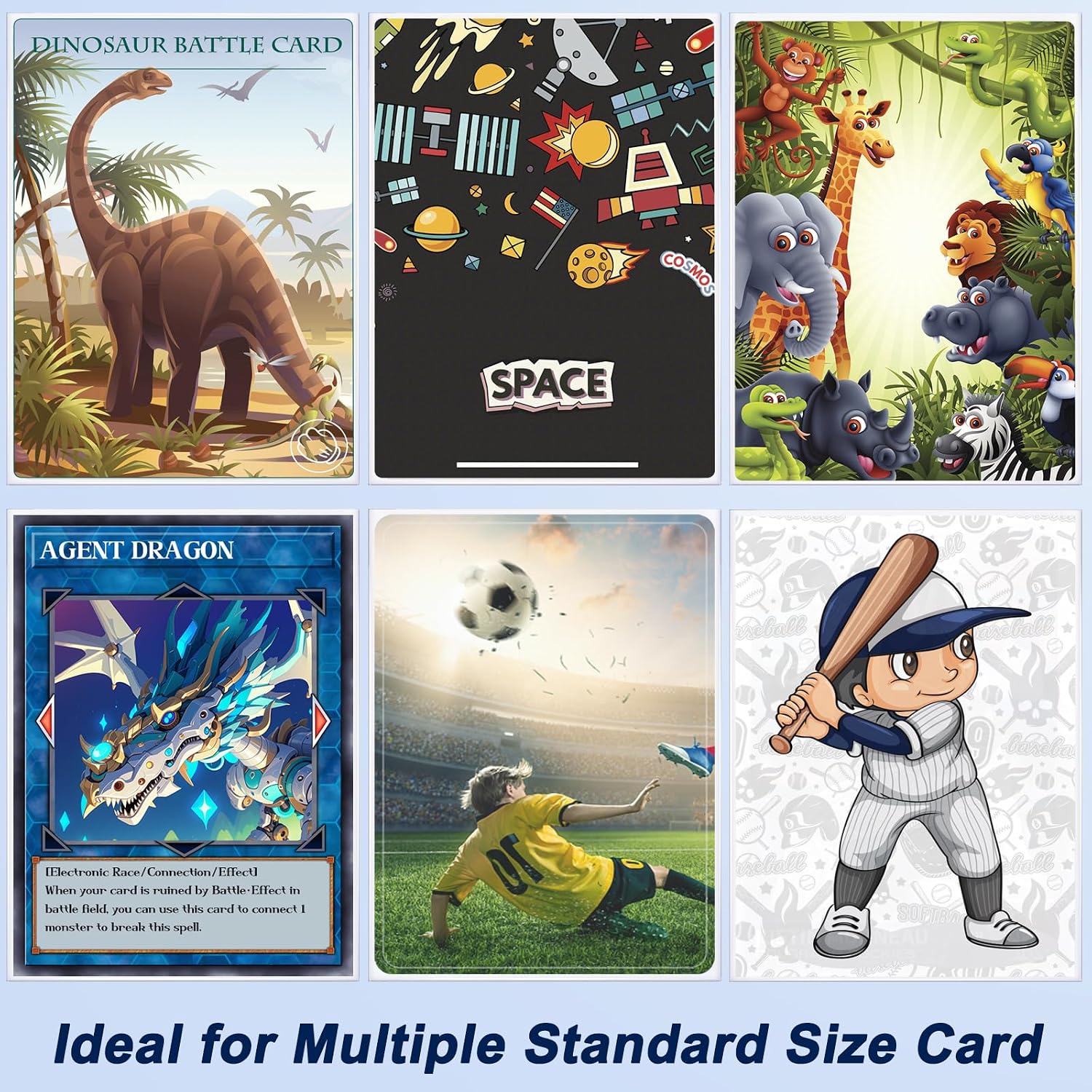 500 Count Trading Card Sleeves - Size reference