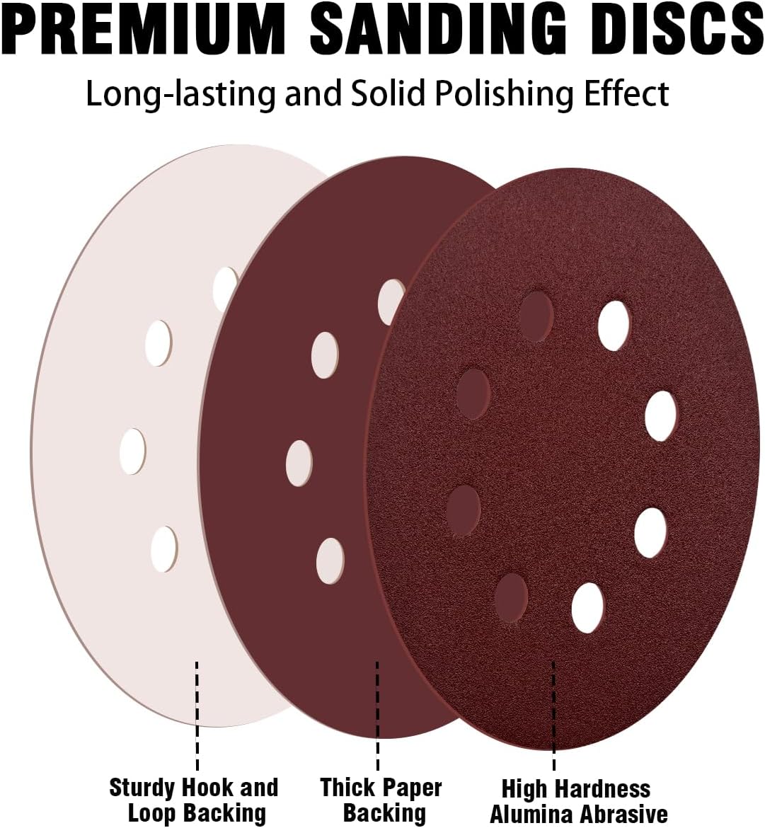 NOOKEYA 52 Pack Sanding Discs 5 Inch - Alternate angle
