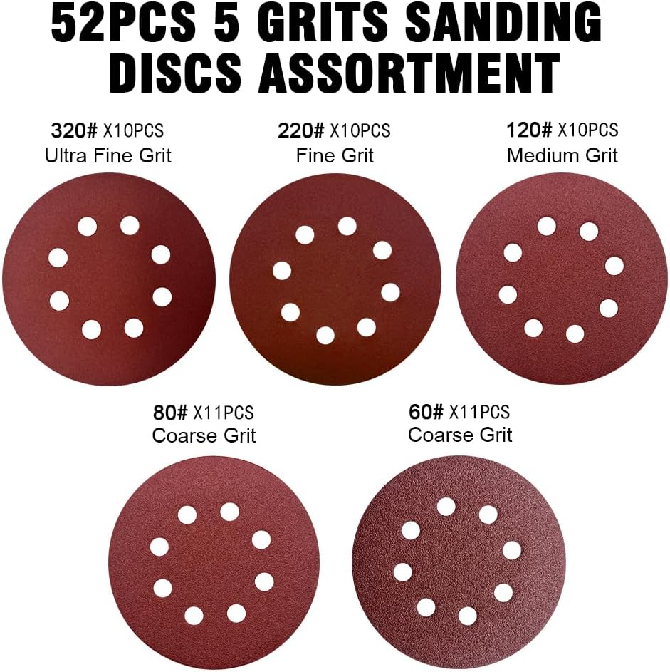 NOOKEYA 52 Pack Sanding Discs 5 Inch - Close-up