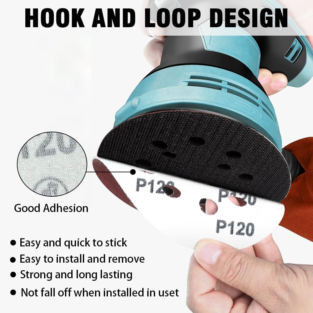 NOOKEYA 52 Pack Sanding Discs 5 Inch - Size reference