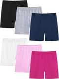 6 Pack Girls Bike Shorts for Under Dresses