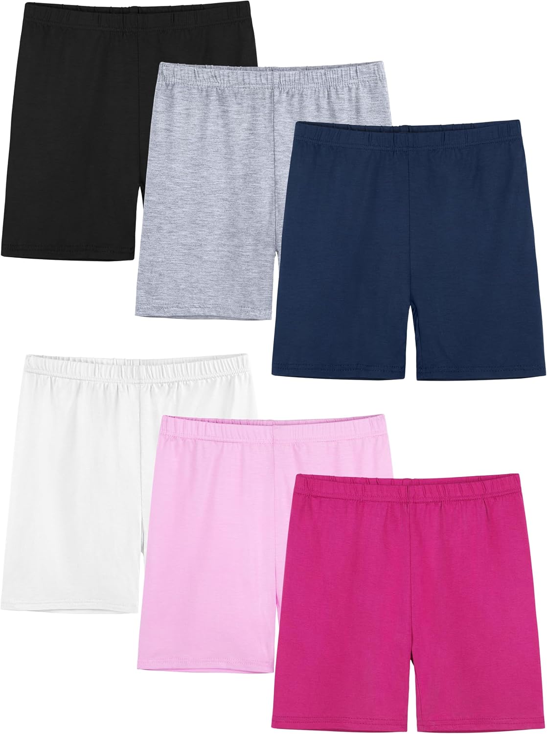 6 Pack Girls Bike Shorts for Under Dresses