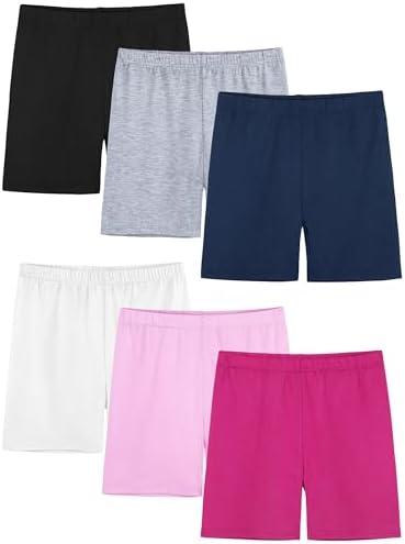 6 Pack Girls Bike Shorts for Under Dresses - In use
