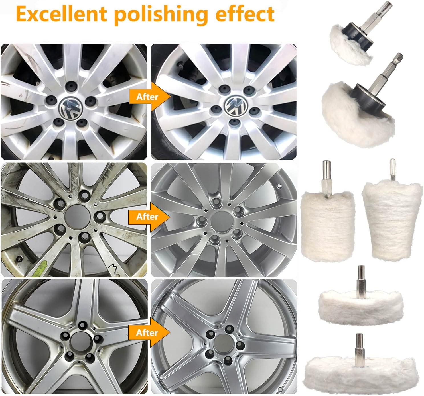 Tworider 6 Pc Buffing Wheel Set for Drill - Alternate angle