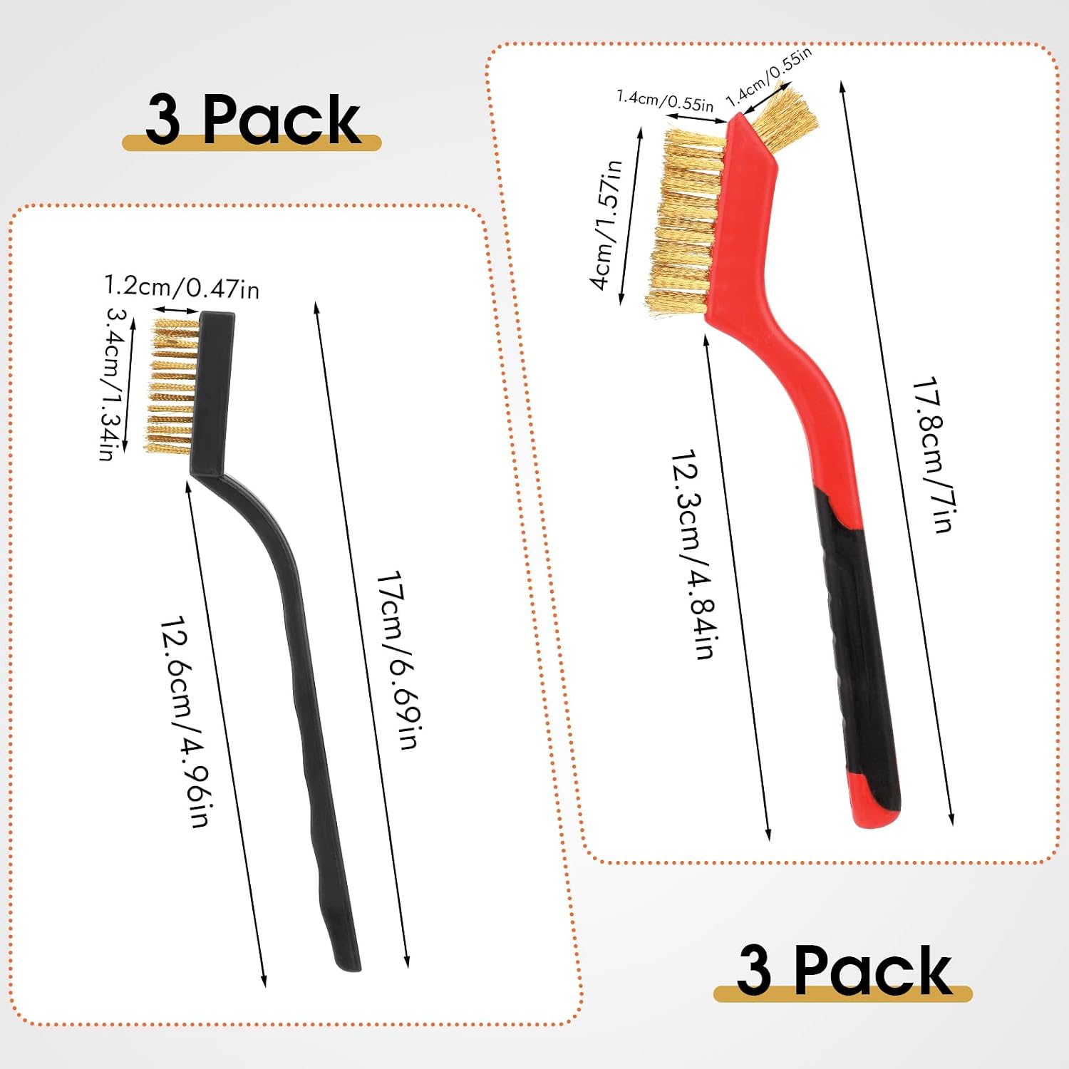 MOWPOG 6 Pc Wire Brush Set for Cleaning - Detail view