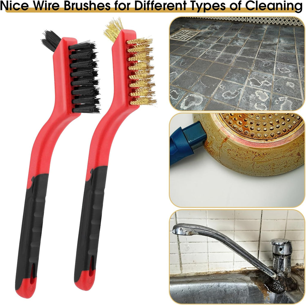 MOWPOG 6 Pc Wire Brush Set for Cleaning - Close-up