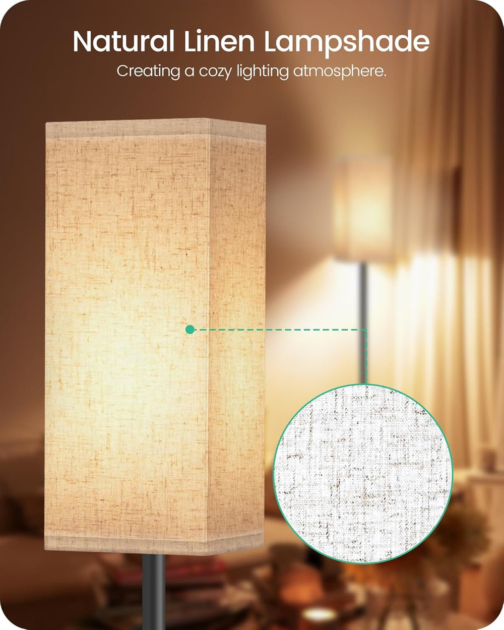 64.6 Inch Modern Standing Floor Lamp - Alternate angle
