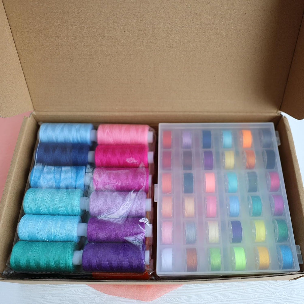 HAGBOU 72 Pc Sewing Thread Set with Bobbins - Alternate angle