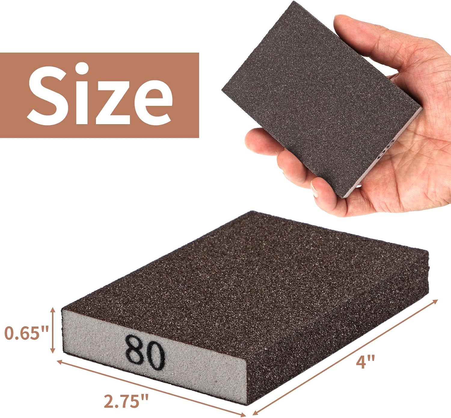 MOWPOG 8 Pack Sanding Sponge Blocks - Detail view