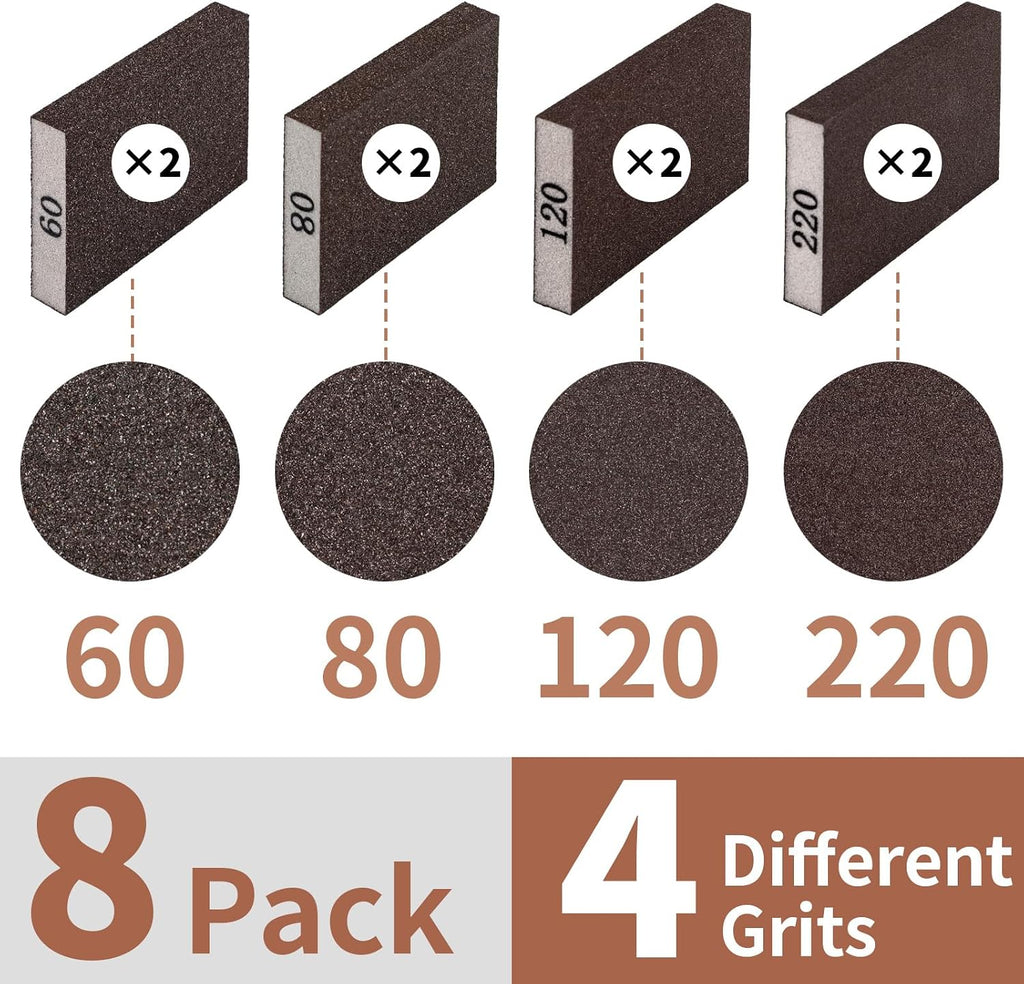 MOWPOG 8 Pack Sanding Sponge Blocks - Alternate angle