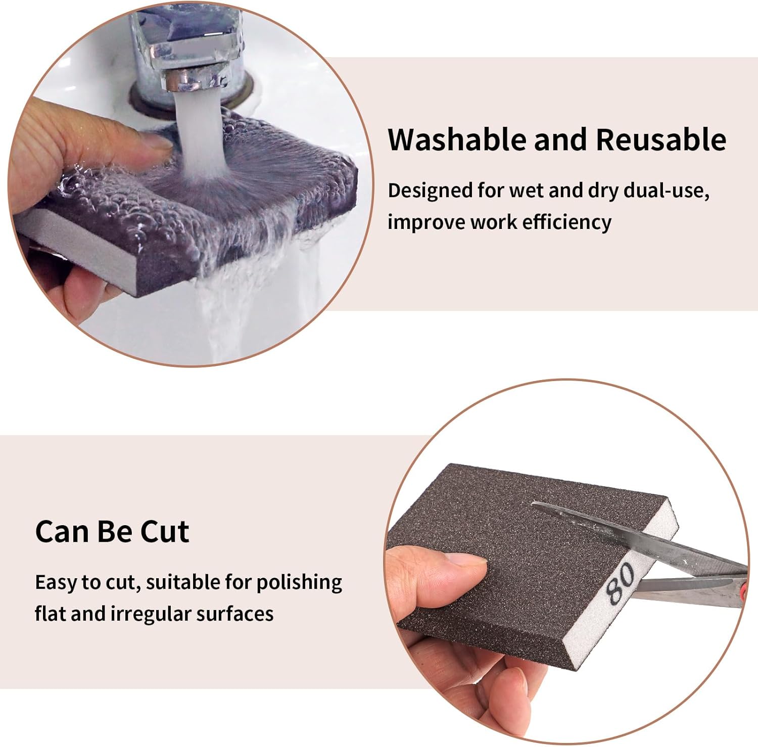 MOWPOG 8 Pack Sanding Sponge Blocks - Size reference