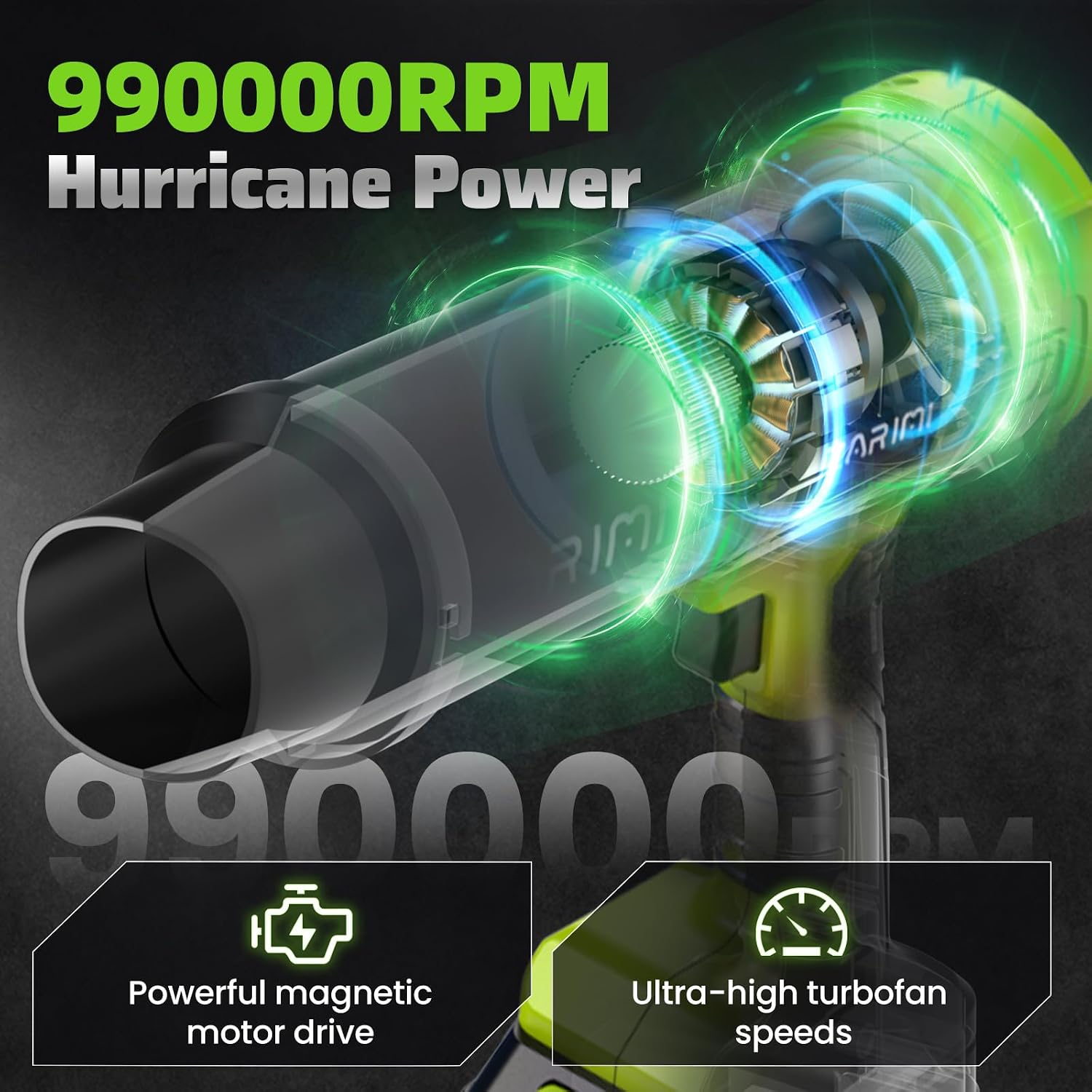 ZARIMI Cordless Handheld Leaf Blower - Detail view