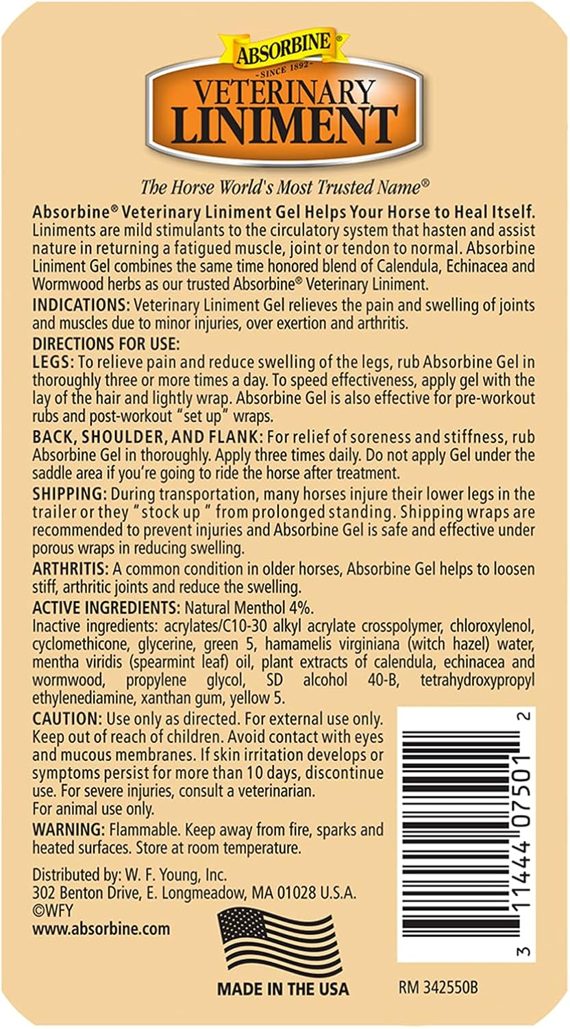 Absorbine Veterinary Liniment Gel, 12 oz - Detail view