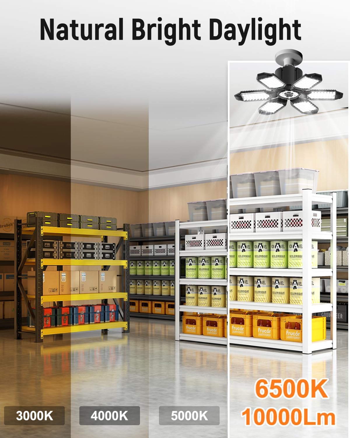 Adiding LED Garage Light 2 Pack, 20000LM - In use