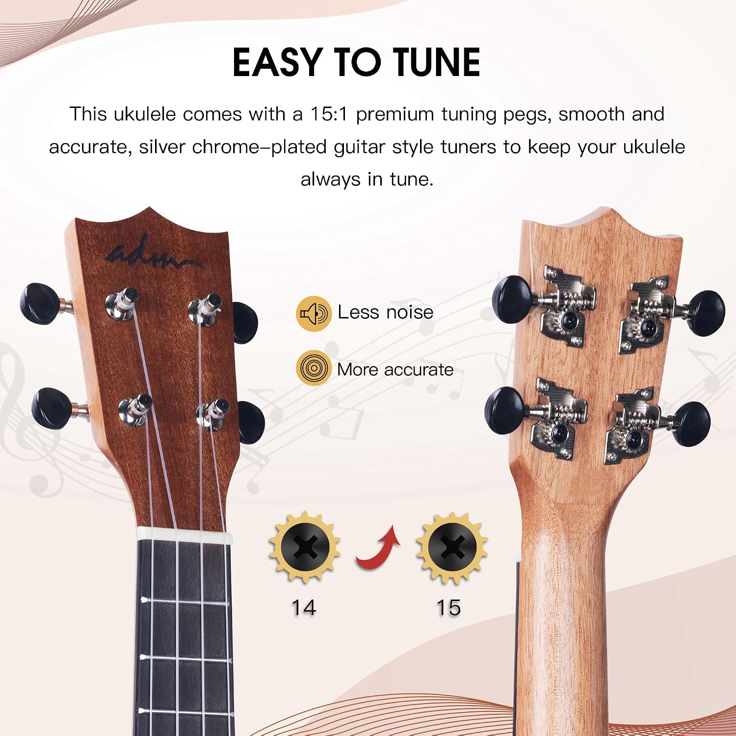 ADM 23 Inch Ukulele Beginner Kit - In use