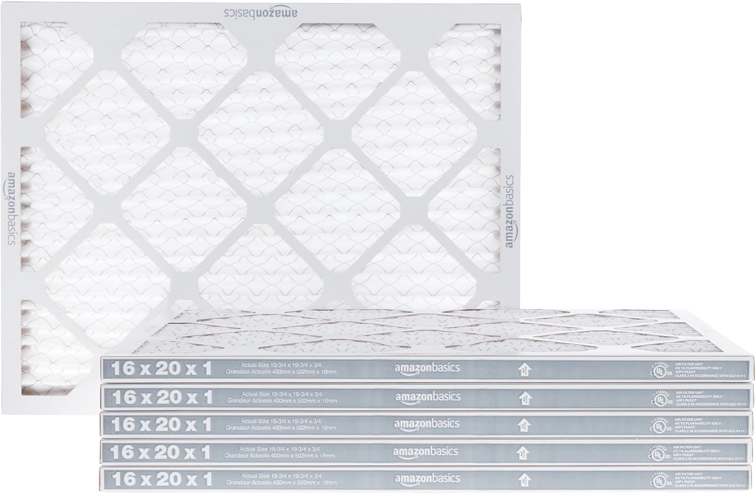 Amazon Basics 16x20x1 MERV 8 Air Filter 6-Pack