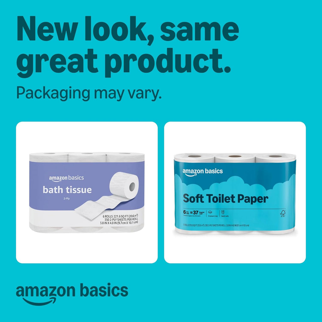 Amazon Basics 2-Ply Toilet Paper, 30 Rolls - Detail view