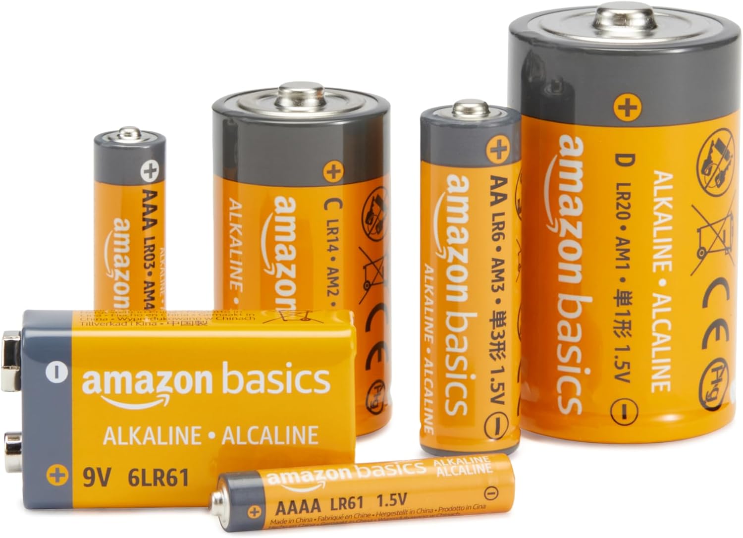 Amazon Basics AA Alkaline Batteries, 20-Pack - Close-up