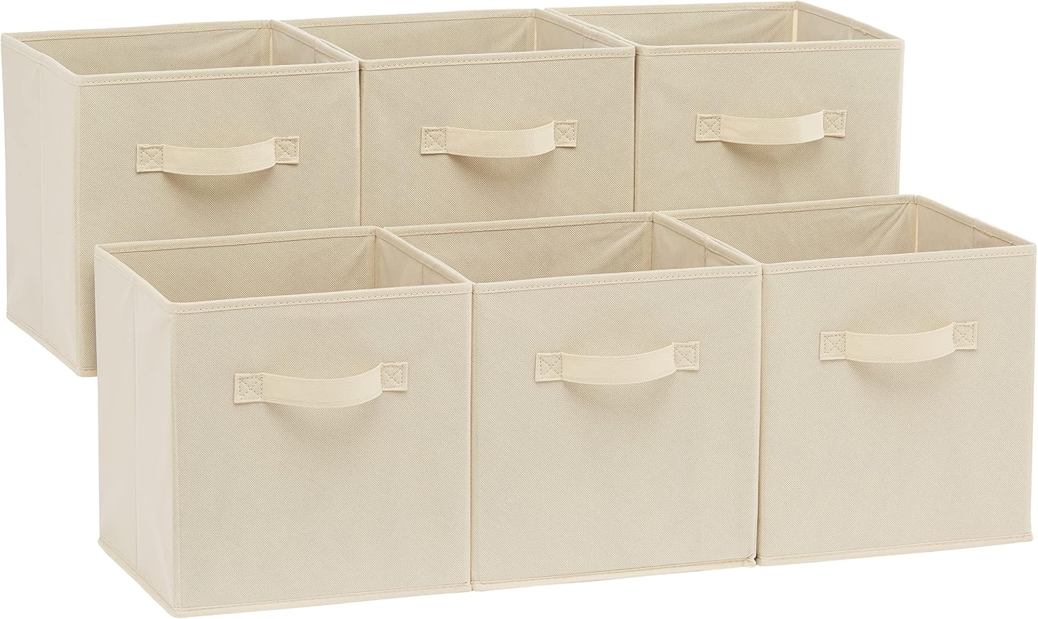 Amazon Basics Storage Cubes, Beige, 6-Pack