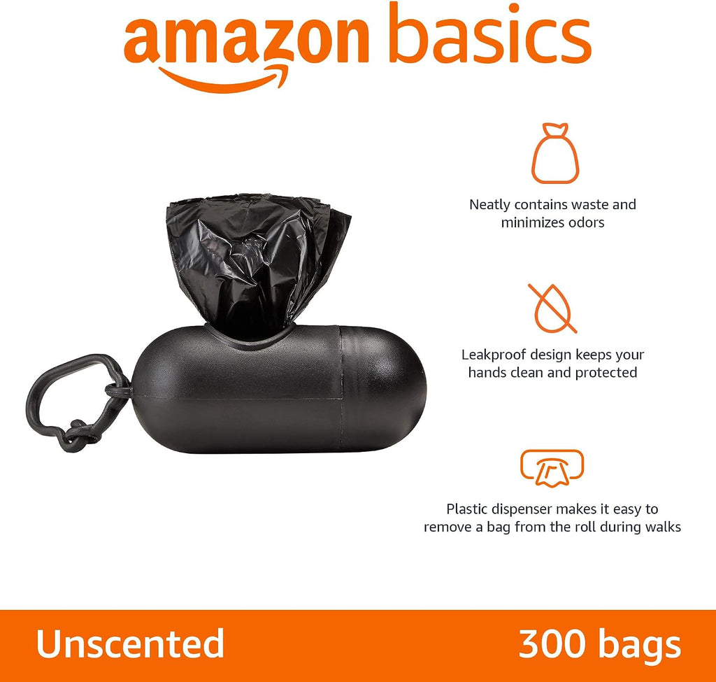 Amazon Basics Dog Poop Bags, 300 Count - Detail view