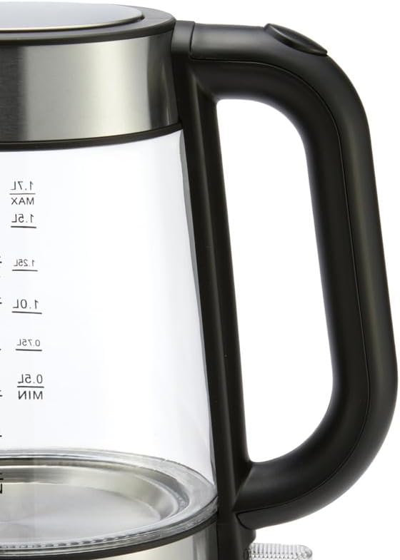 Amazon Basics Electric Kettle, 1.7L, Glass - Alternate angle