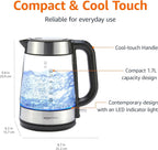 Amazon Basics Electric Kettle, 1.7L, Glass - Close-up