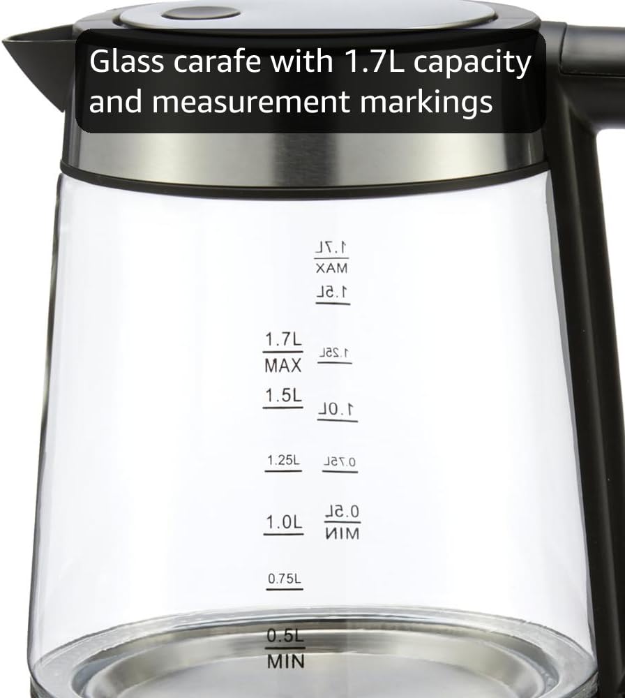 Amazon Basics Electric Kettle, 1.7L, Glass - Additional view