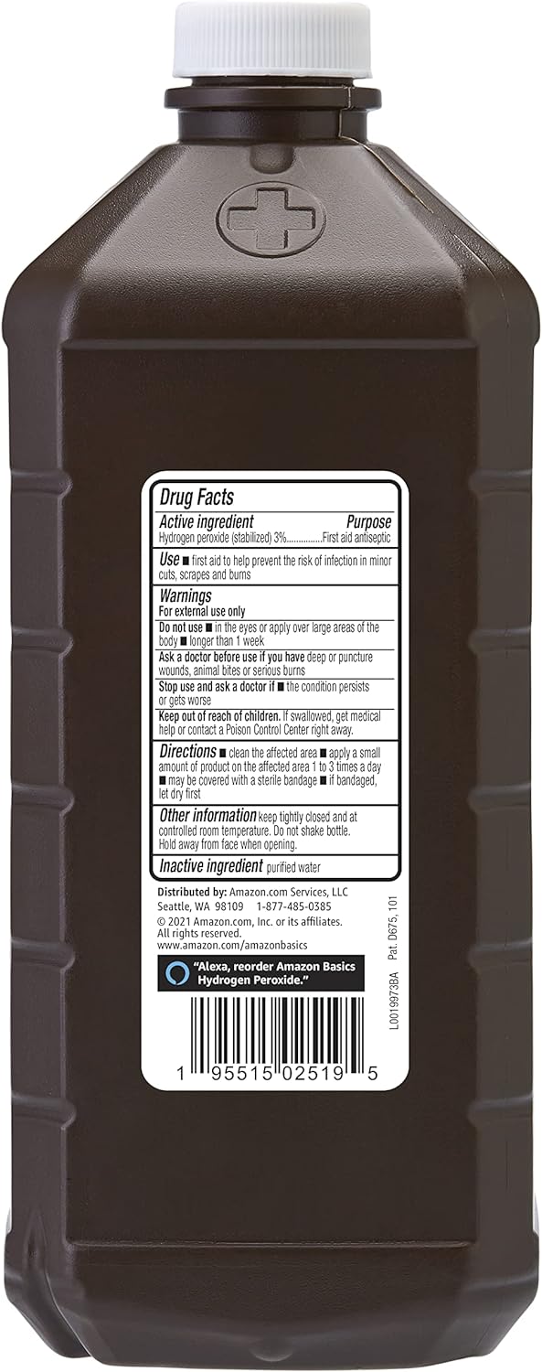 Amazon Basics Hydrogen Peroxide, 32 Fl Oz - Detail view