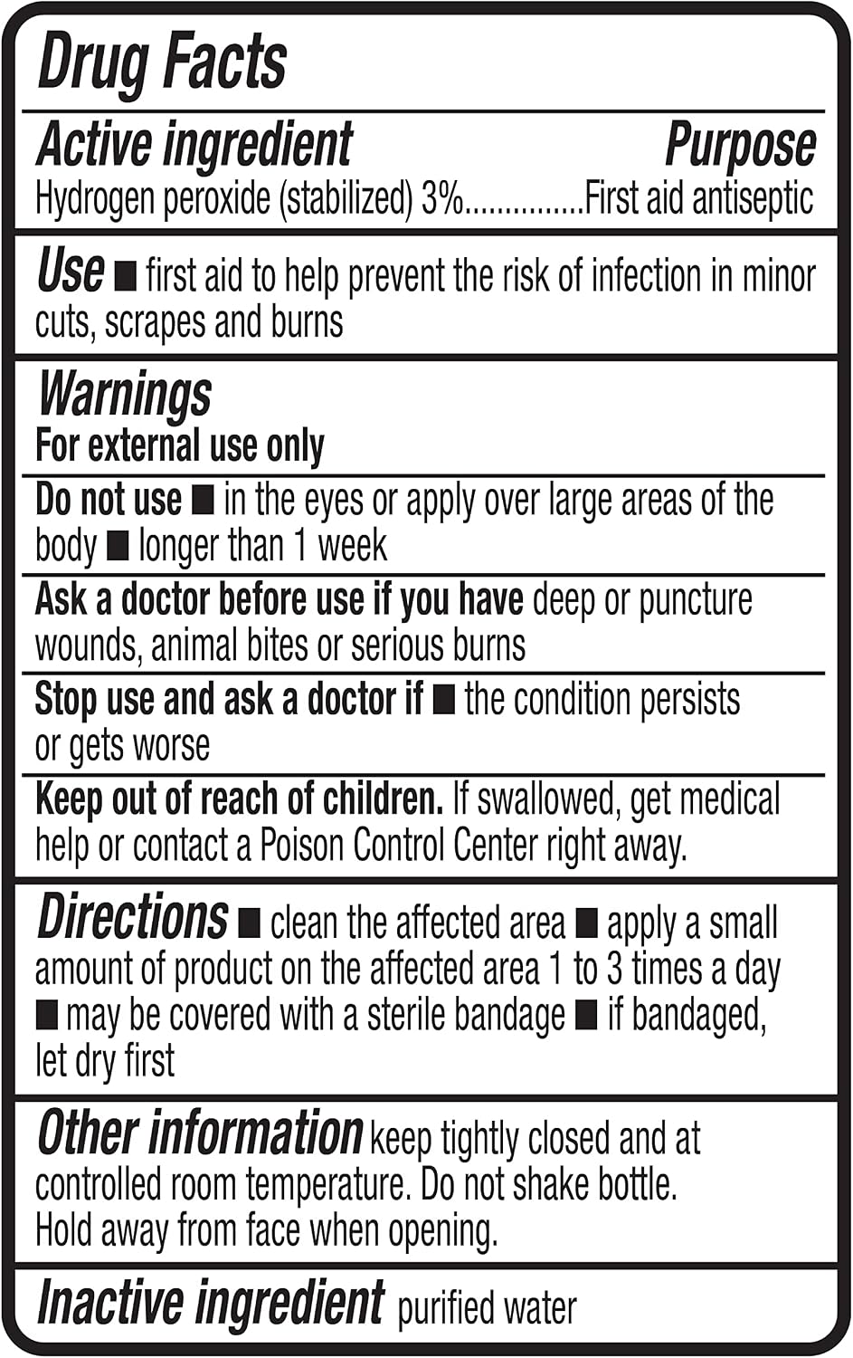 Amazon Basics Hydrogen Peroxide, 32 Fl Oz - Close-up