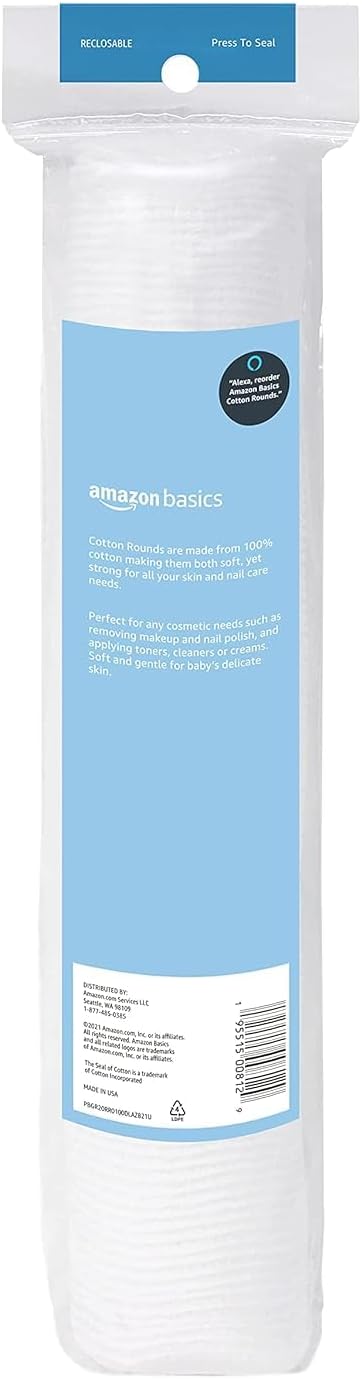 Amazon Basics Cotton Rounds, 100 Count - Detail view
