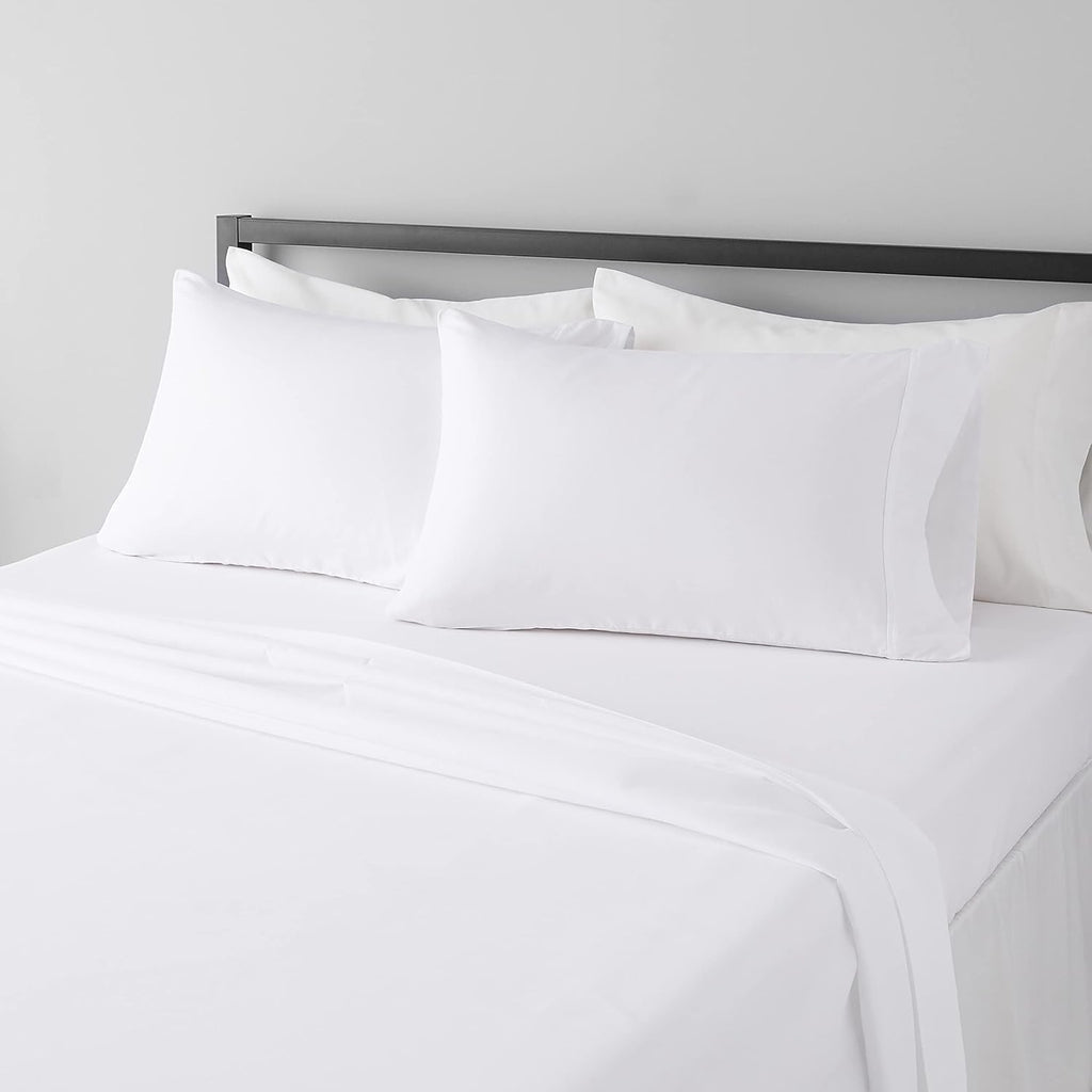 Amazon Basics Queen Sheet Set, White