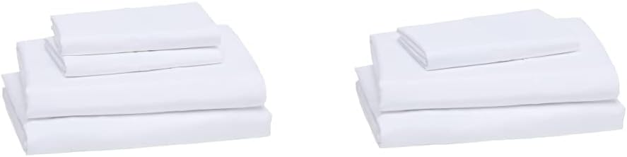 Amazon Basics Queen Sheet Set, White - Detail view