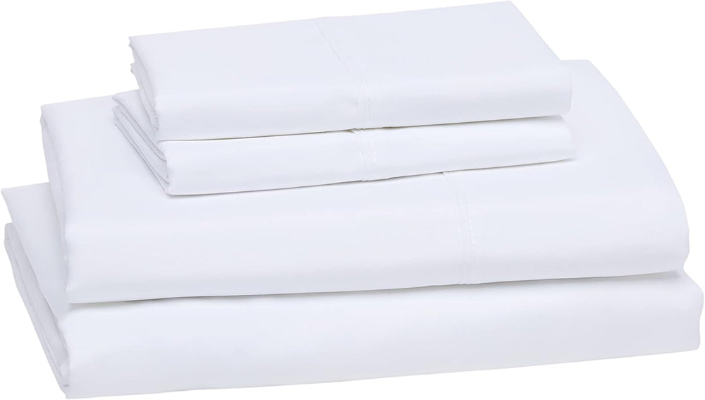 Amazon Basics Queen Sheet Set, White - Alternate angle
