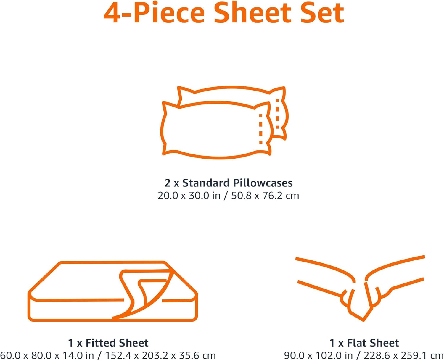 Amazon Basics Queen Sheet Set, White - In use