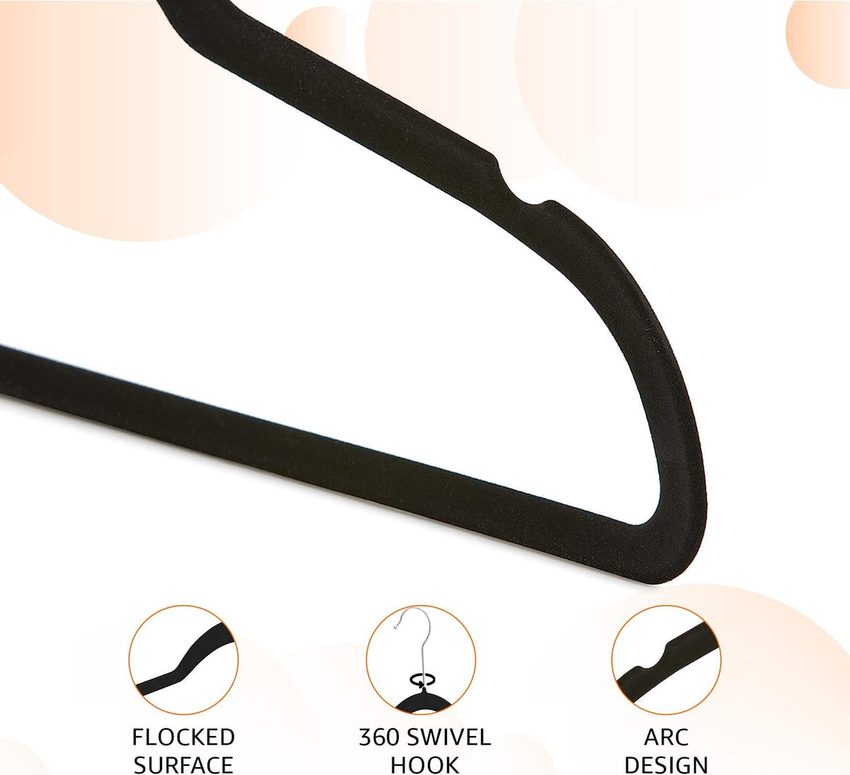 Amazon Basics Velvet Hangers, 30-Pack - Detail view