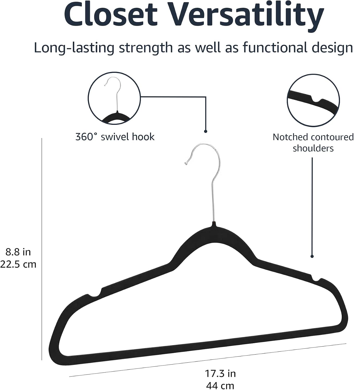 Amazon Basics Velvet Hangers, 30-Pack - Additional view